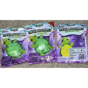 Grafix Bath Noodles Scented Soap Strip Bath Toy Set lot Bundle 3 Green Apple New